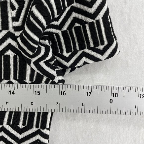 Banana Republic Sheath Dress Women's Sz 2 Black Geometric Round Neck Back Zip - Picture 3 of 10